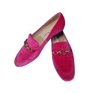 Gianni Bini Macen Two Bit Buckle Velvet Loafers Pink Size 8 NWOB